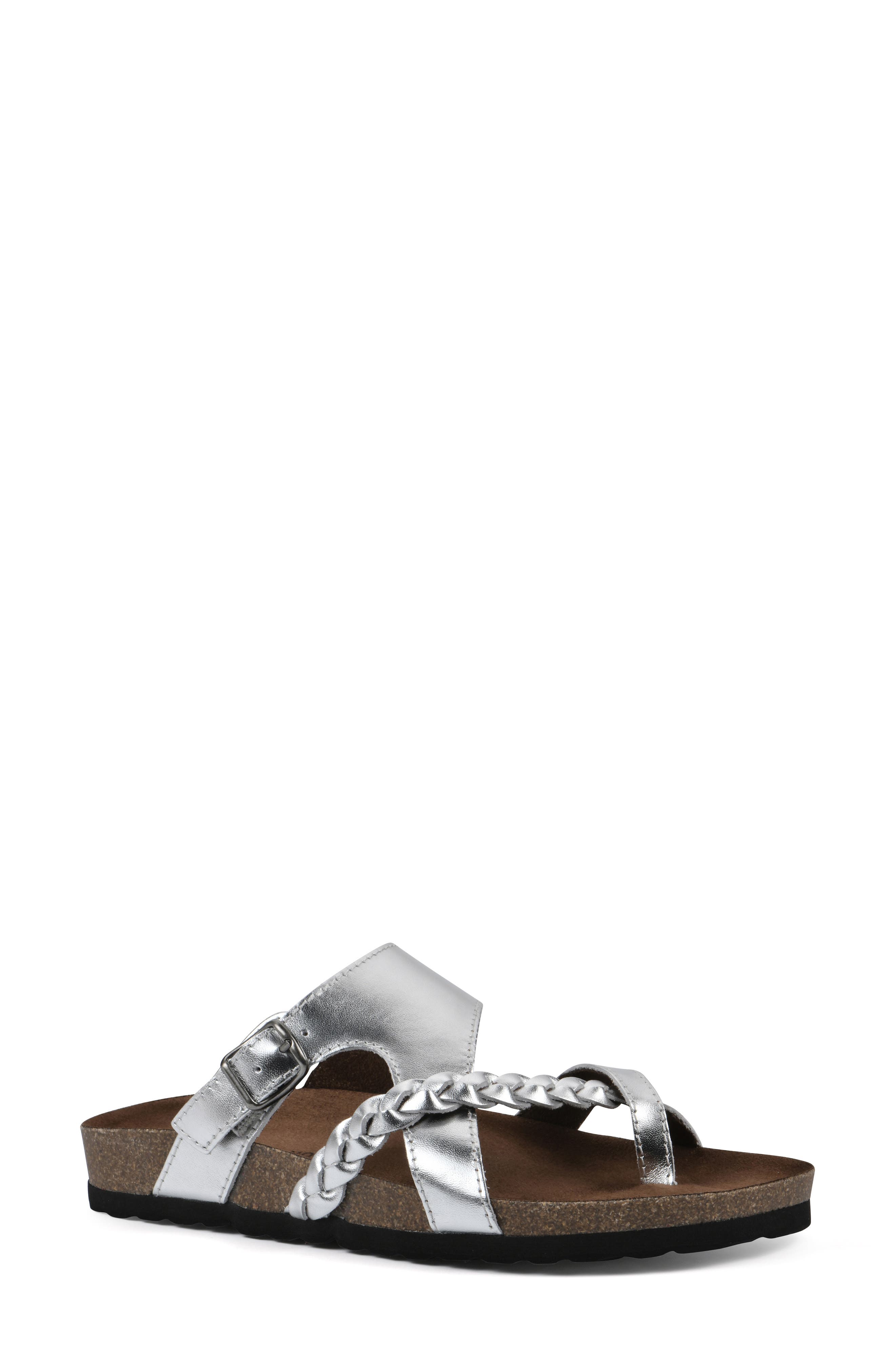 White Mountain Footwear Braided Strappy Slide Sandal