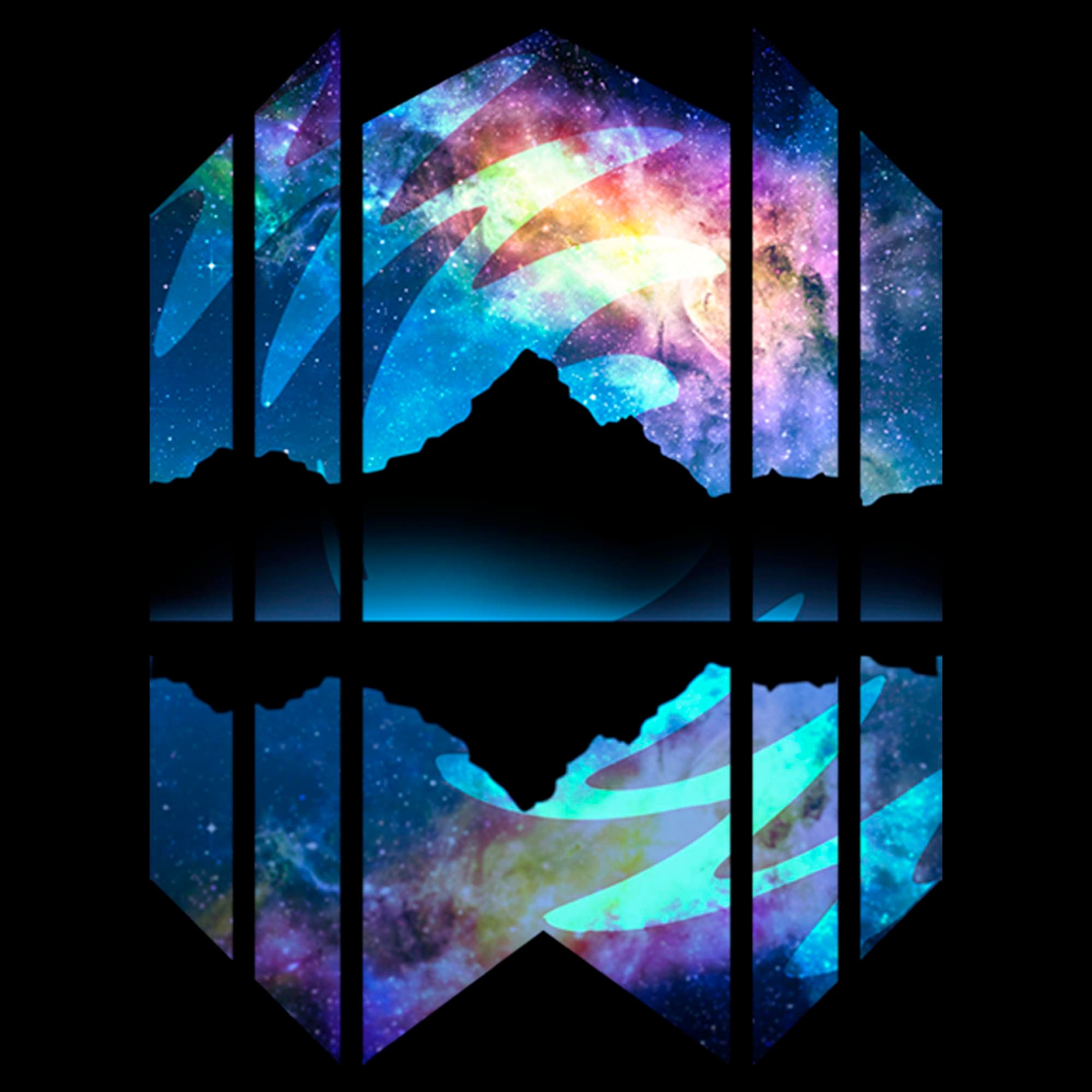 Lost Gods Men's Geometric Northern Lights Reflection Short Sleeve ...