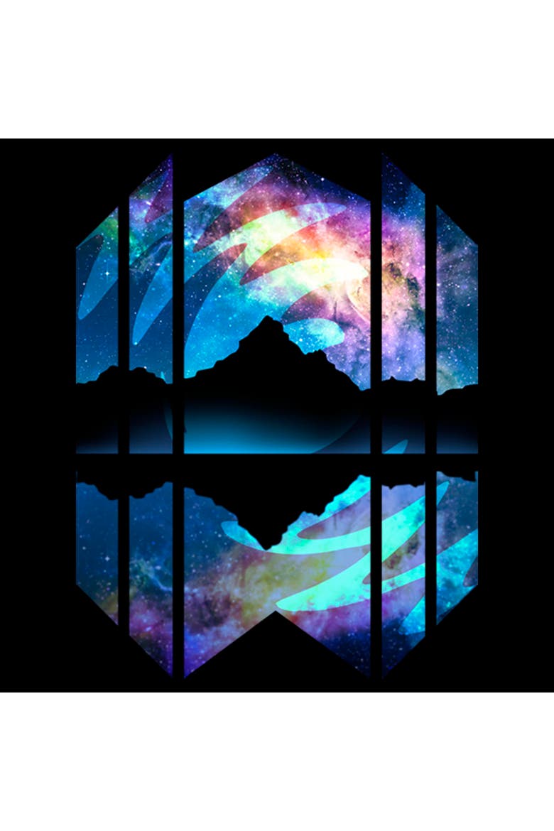 Men's Lost Gods Geometric Northern Lights Reflection Graphic T-Shirt Big & Tall, Alternate, color, Black