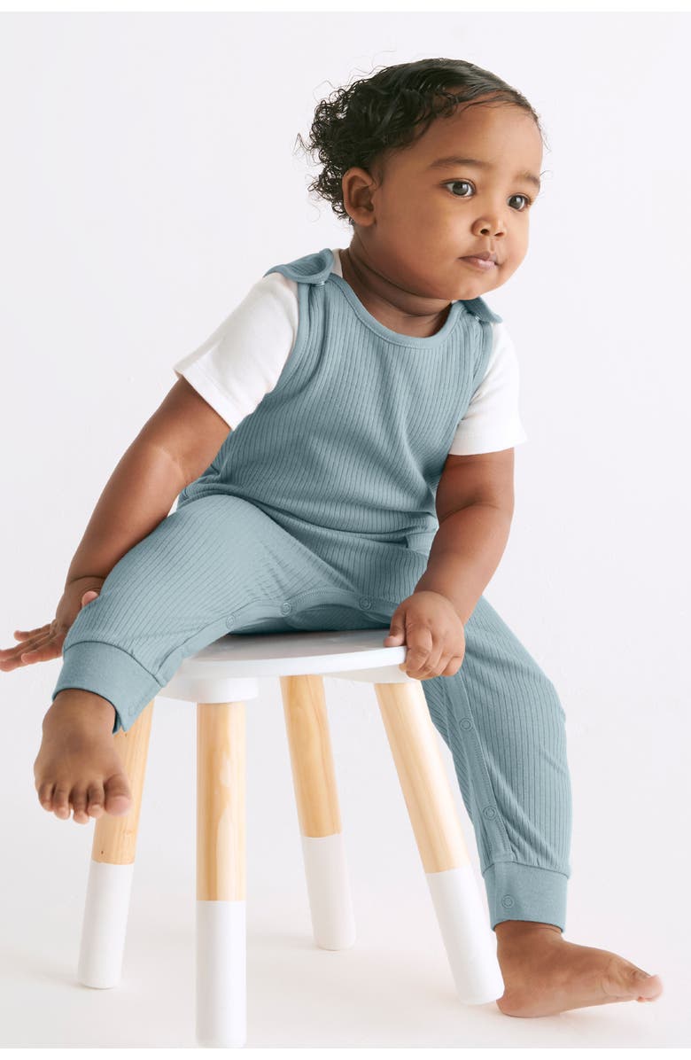 MORI Ribbed Romper, Alternate, color, Sky