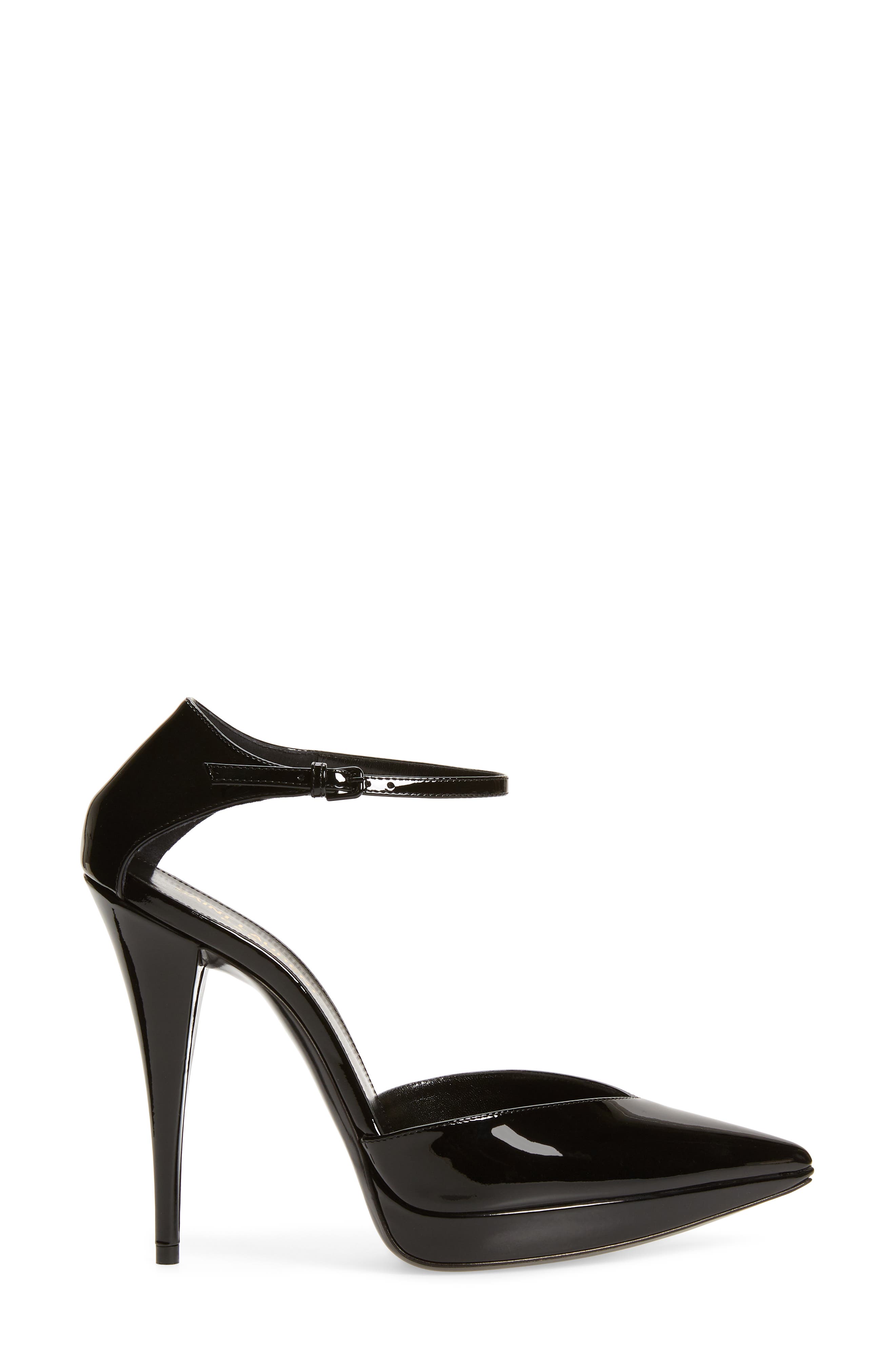 Saint Laurent Zizi Ankle Strap Pointed Toe Platform Pump, Alternate, color, 