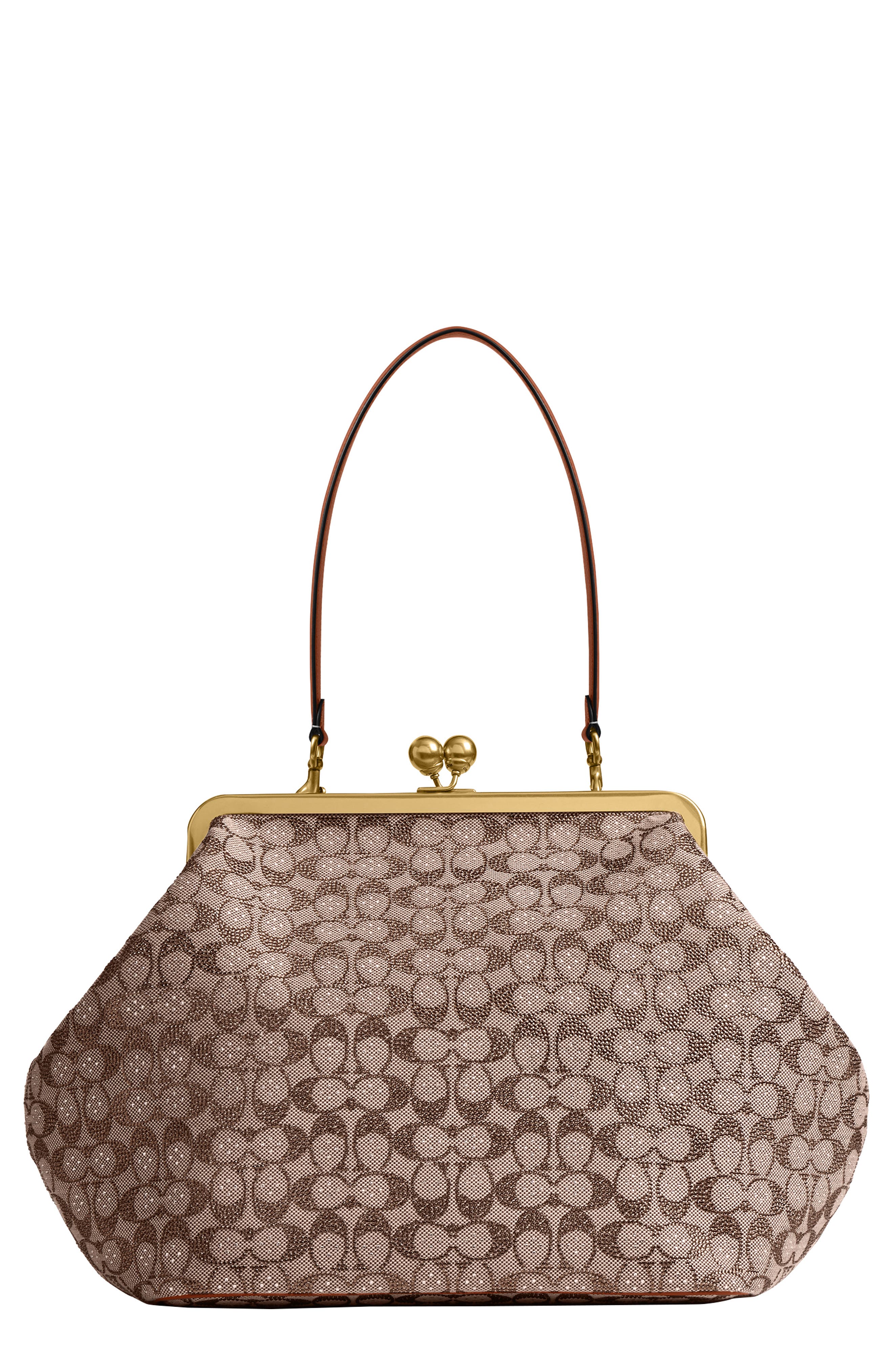 COACH LARGE KISSLOCK FRAME BAG IN CRYSTAL SIGNATURE JACQUARD, Main, color, 