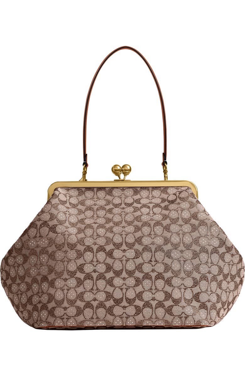 COACH LARGE KISSLOCK FRAME BAG IN CRYSTAL SIGNATURE JACQUARD, Main, color,