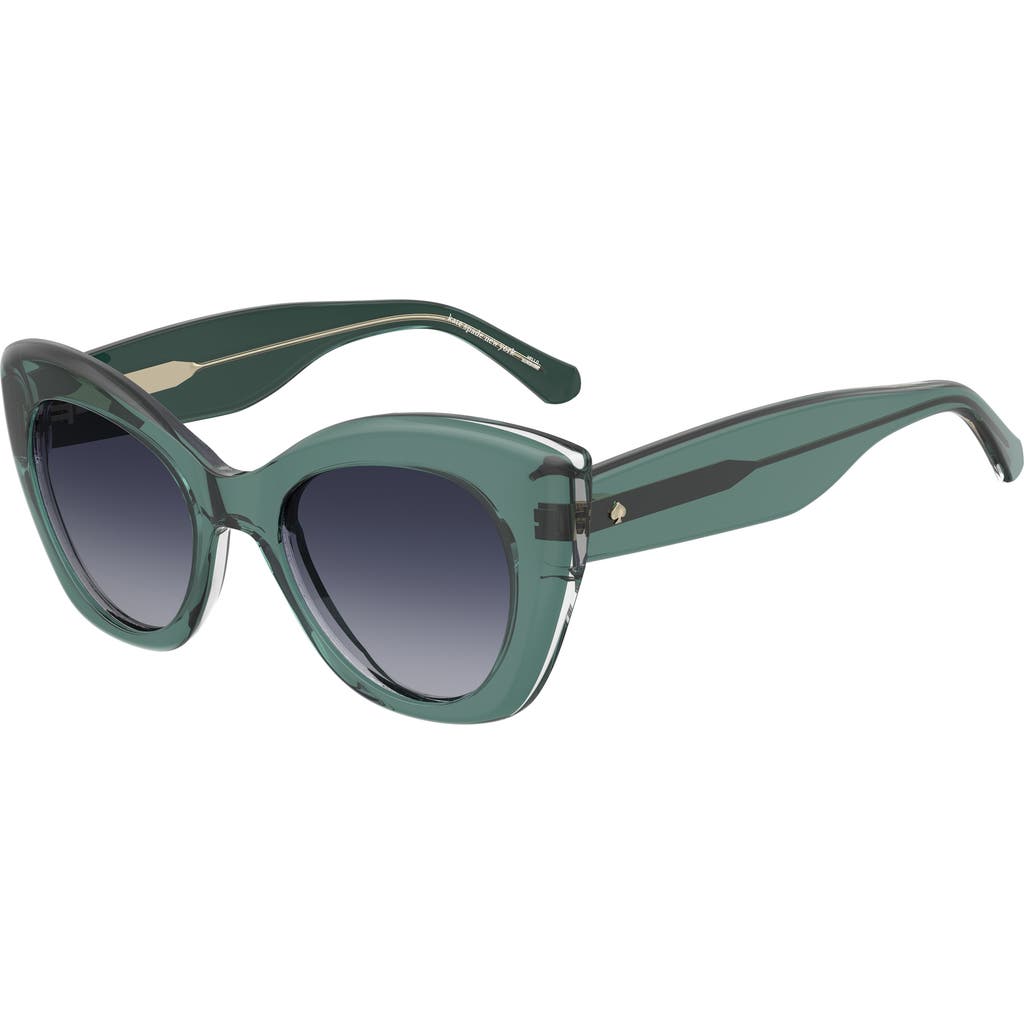 Kate Spade Dominica 49mm Gradient Rectangular Sunglasses In Green Dark Grey