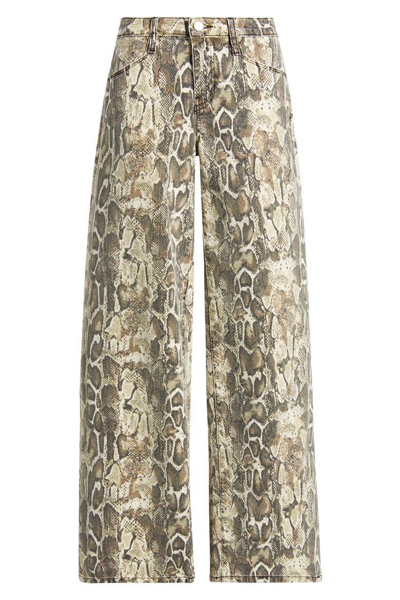 Althea Snakeskin Print Low Rise Wide Leg Jeans, Alternate, color, SNAKE