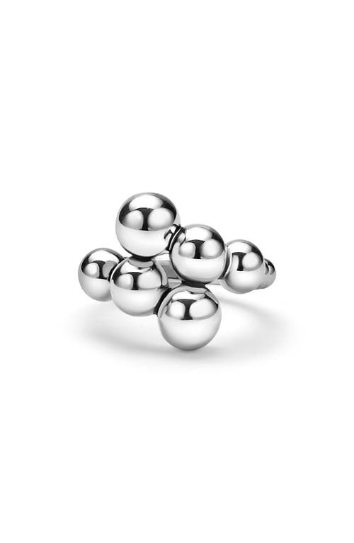 Lagos Sterling Silver Caviar Bubbly Beaded Bypass Ring In Metallic