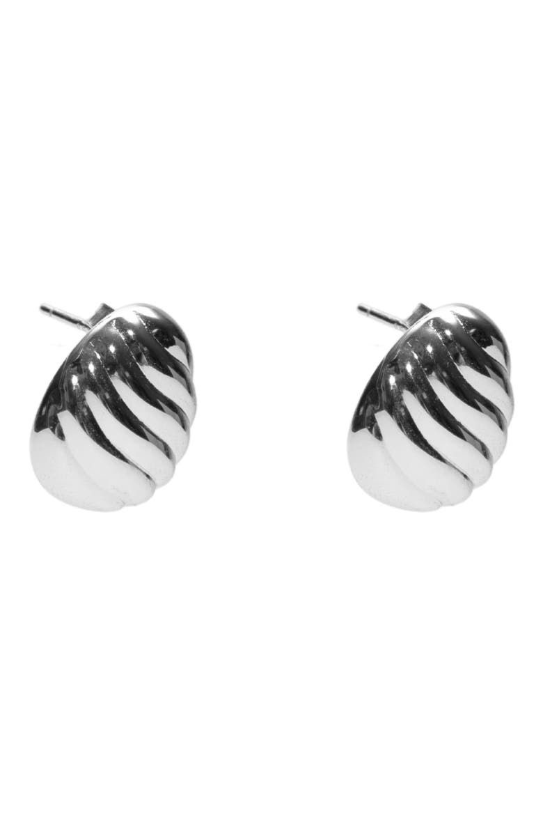 Textured Oval Stud Earrings, Main, color, SILVER