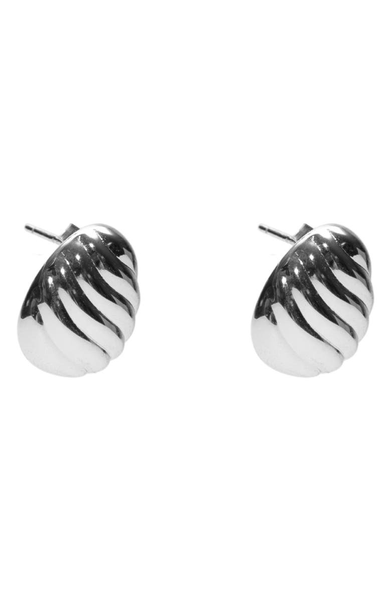 Argento Vivo Sterling Silver Textured Oval Stud Earrings, Main, color, Silver