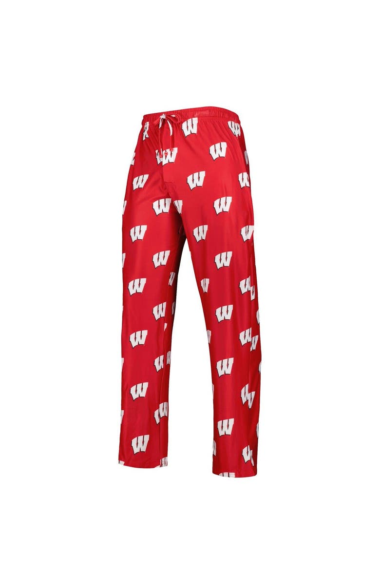 CONCEPTS SPORT Men's Concepts Sport Red Wisconsin Badgers Logo Flagship Allover Print Pants, Alternate, color,