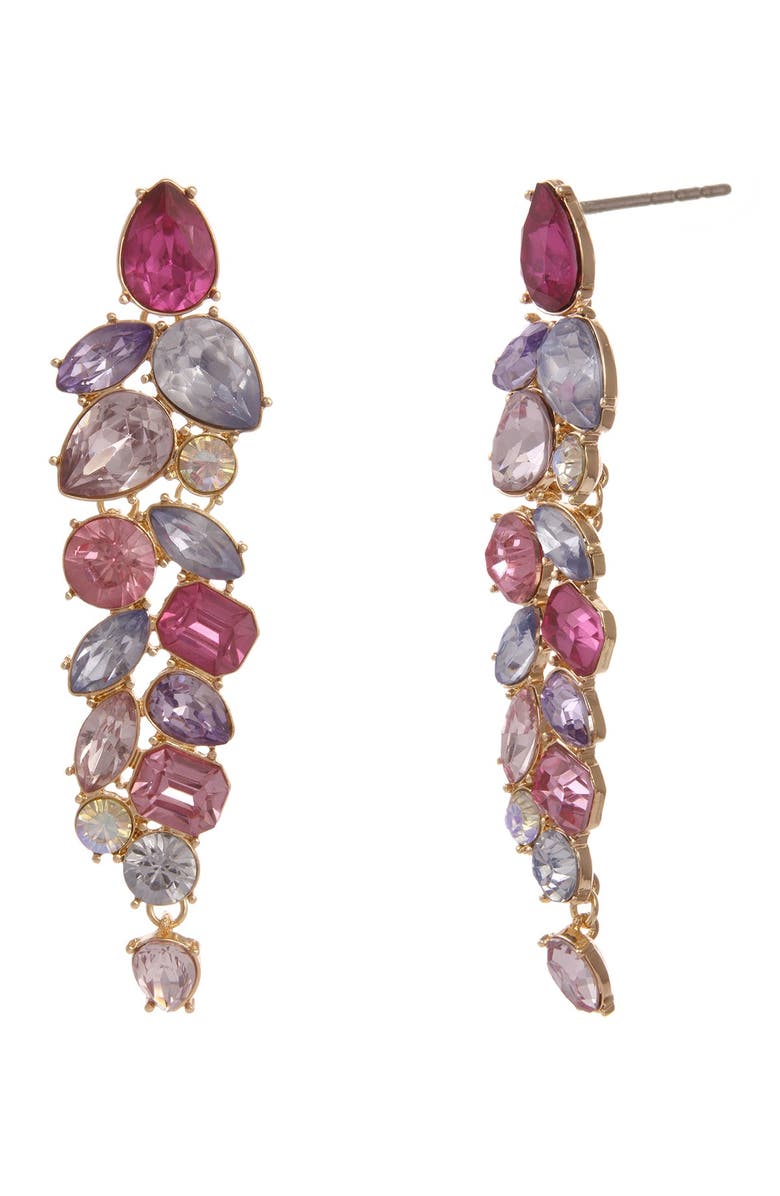 Christian Siriano Multi Colored Stone Statement Earrings, Main, color, 