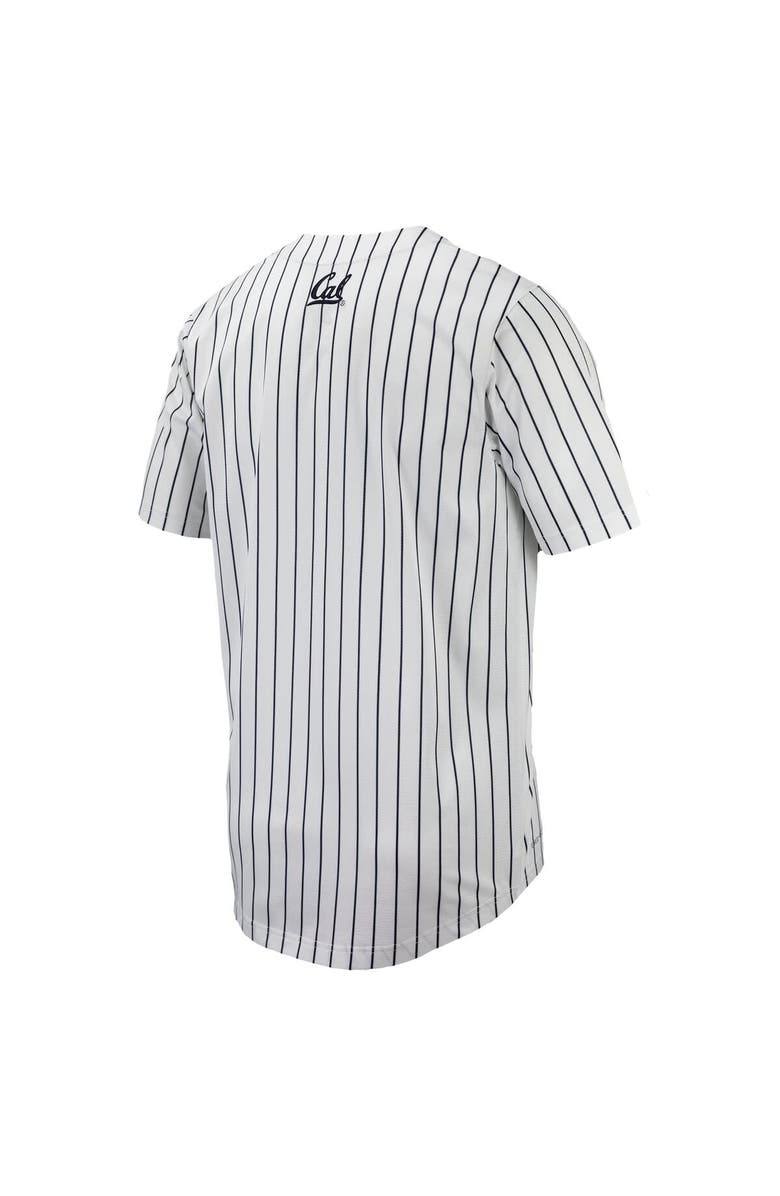 Nike Men's Nike White/Navy Cal Bears Pinstripe Replica Full-Button Baseball Jersey, Alternate, color, White