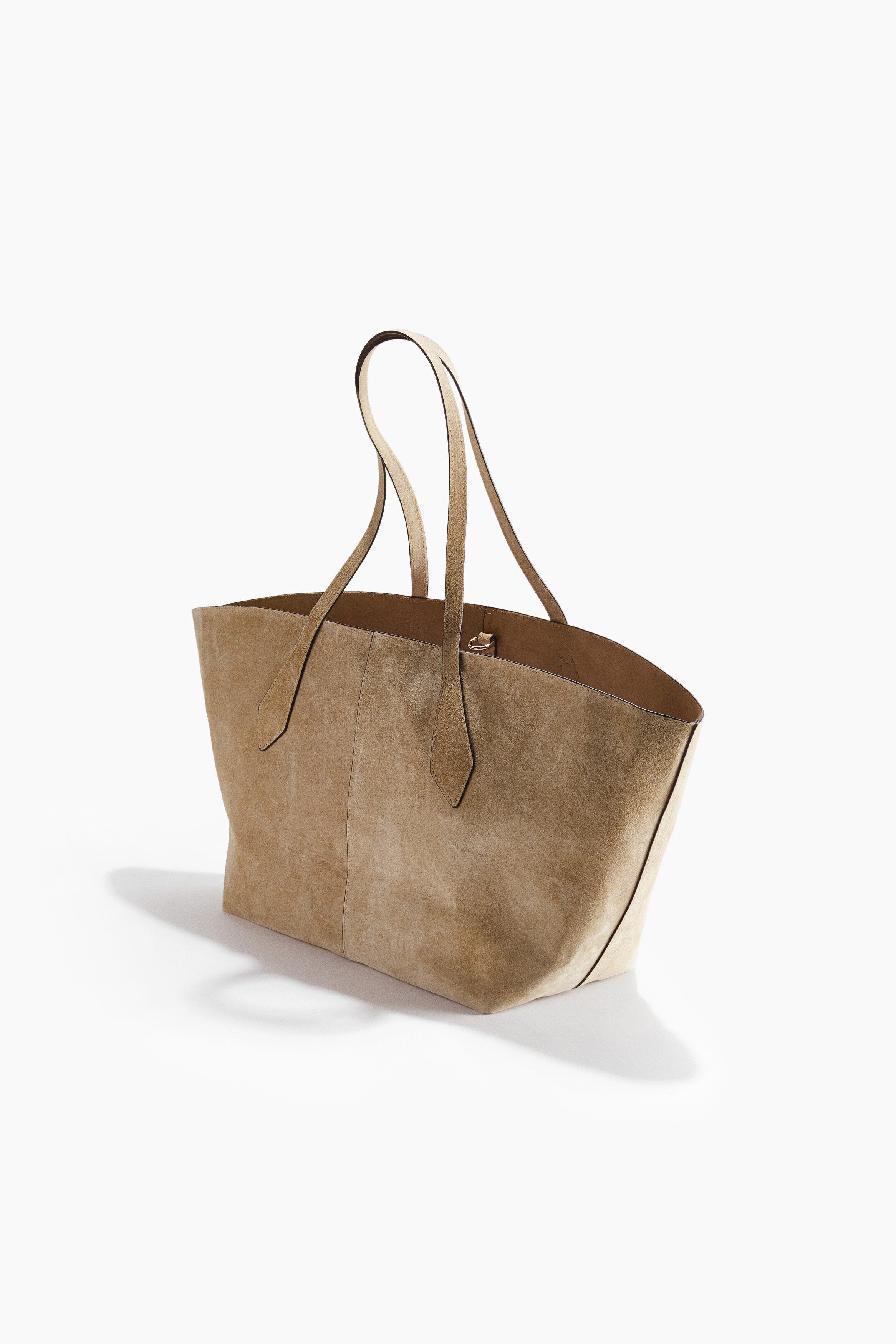 Suede Shopper, Alternate, color, Beige