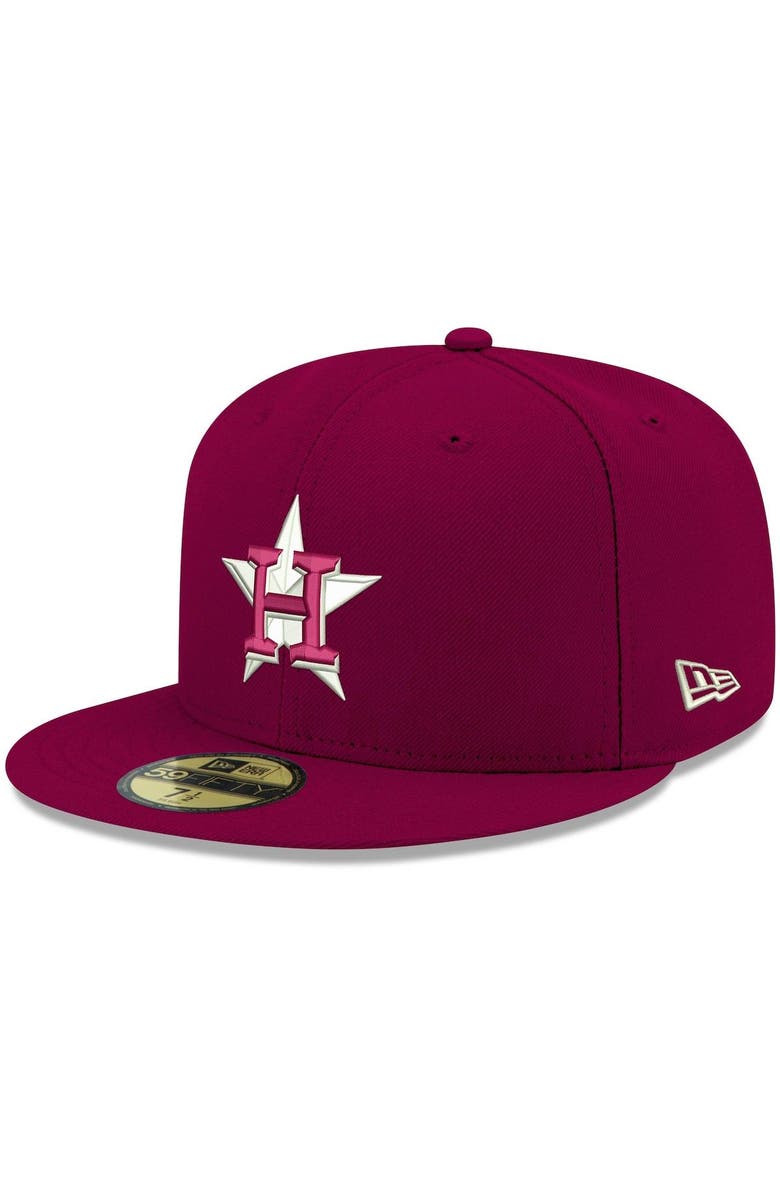 New Era Men's New Era Cardinal Houston Astros White Logo 59FIFTY Fitted Hat, Main, color, Cardinal