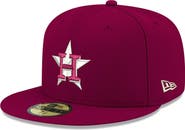 New Era Men's New Era Cardinal Houston Astros White Logo 59FIFTY Fitted Hat