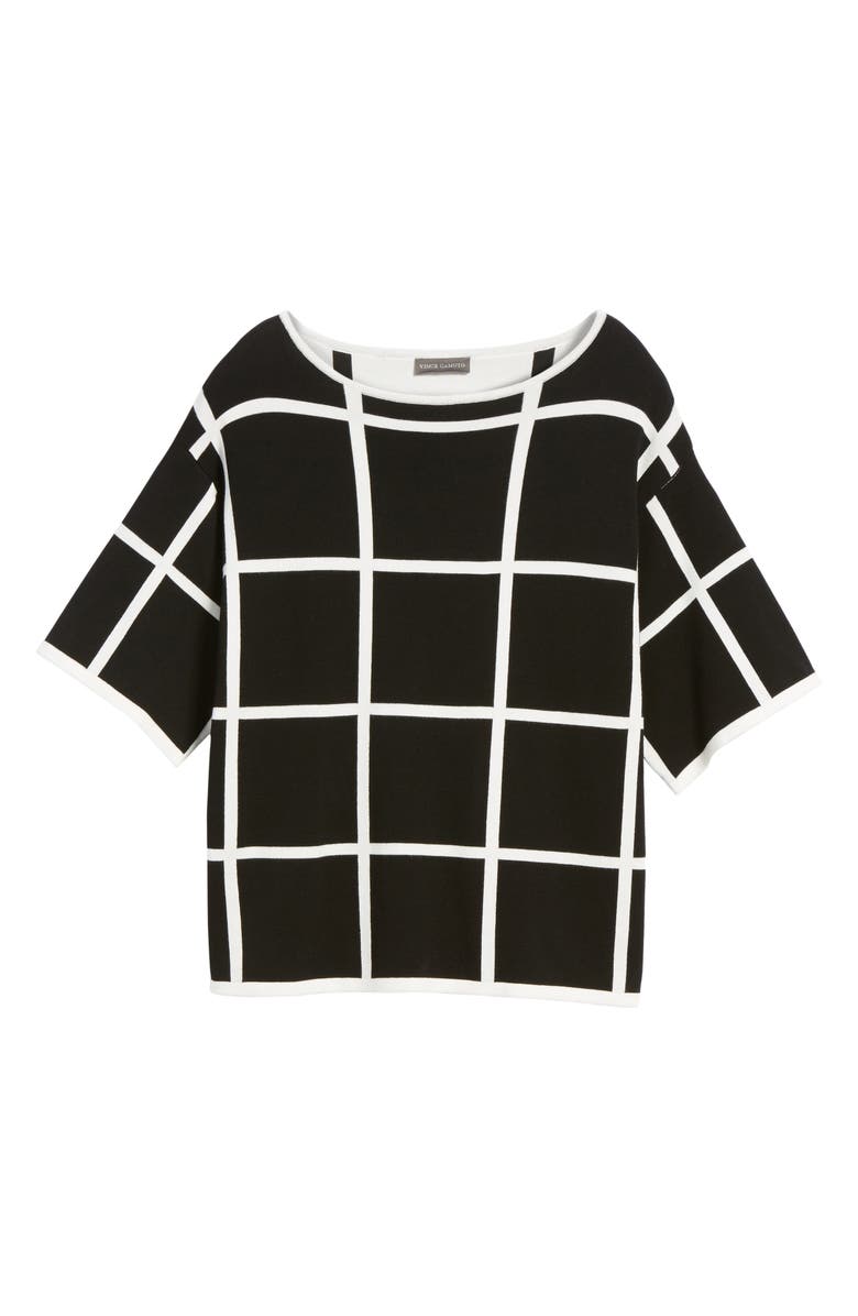 Vince Camuto Windowpane Sweater, Alternate, color, 
