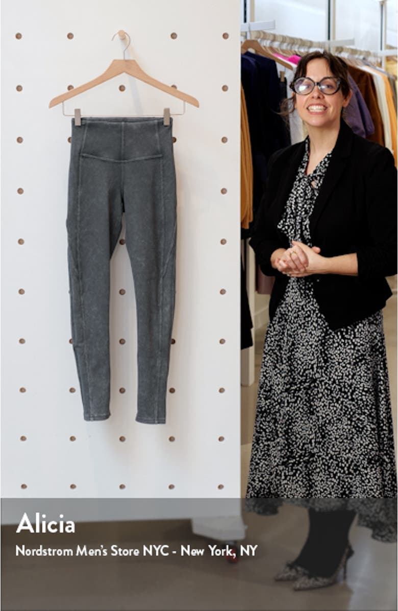 Snow Wash High Waist Rib Ankle Leggings, sales video thumbnail