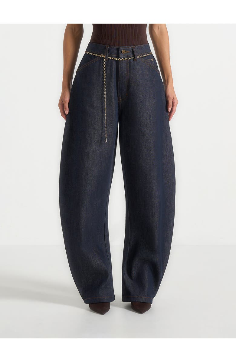 Manière De Voir Enora Hourglass Jean With Chain, Alternate, color, Indigo