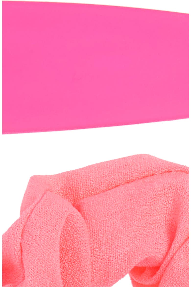 Neon Dreams 3-Pack Scrunchie & Hair Clips, Alternate, color, NEON PINK
