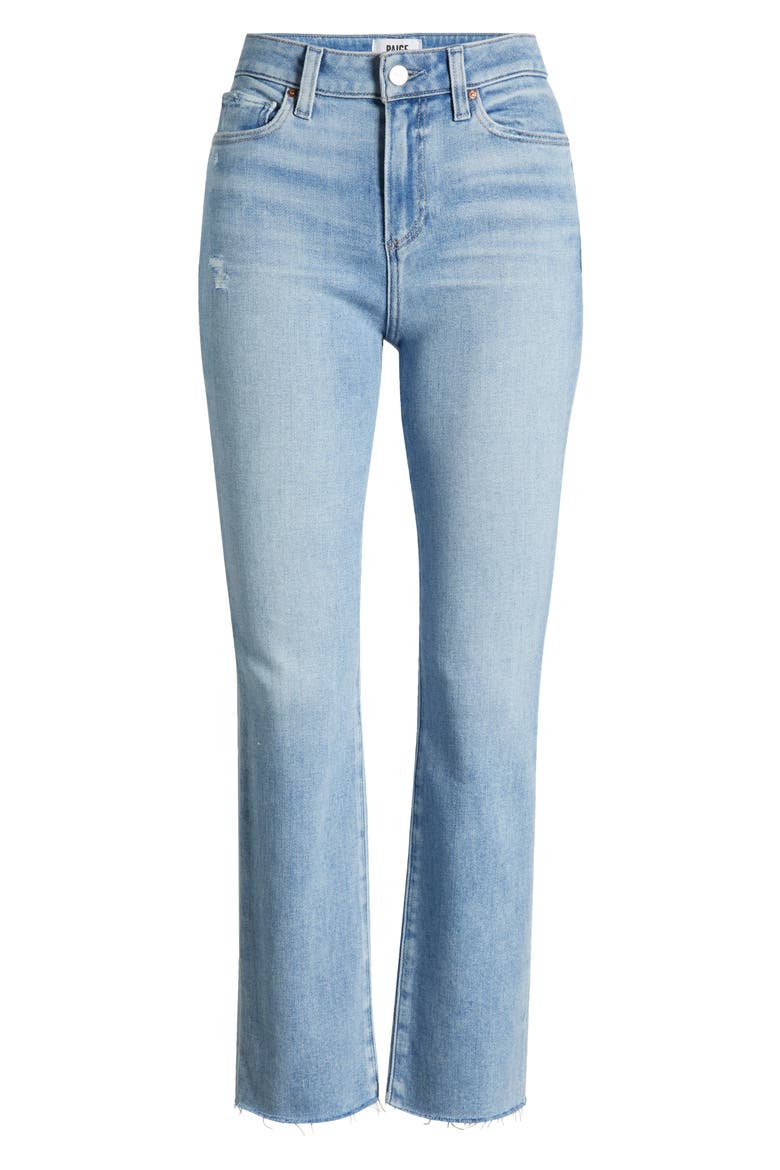 Cindy High Waist Raw Hem Ankle Straight Leg Jeans, Alternate, color, INTUNEDIST