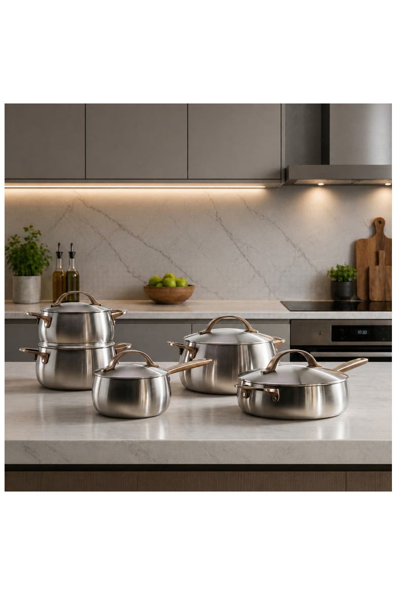 Belly Tri-Ply Stainless Steel 3-Quart Sauté Pan with Lid, Alternate, color, WARM BLUSH