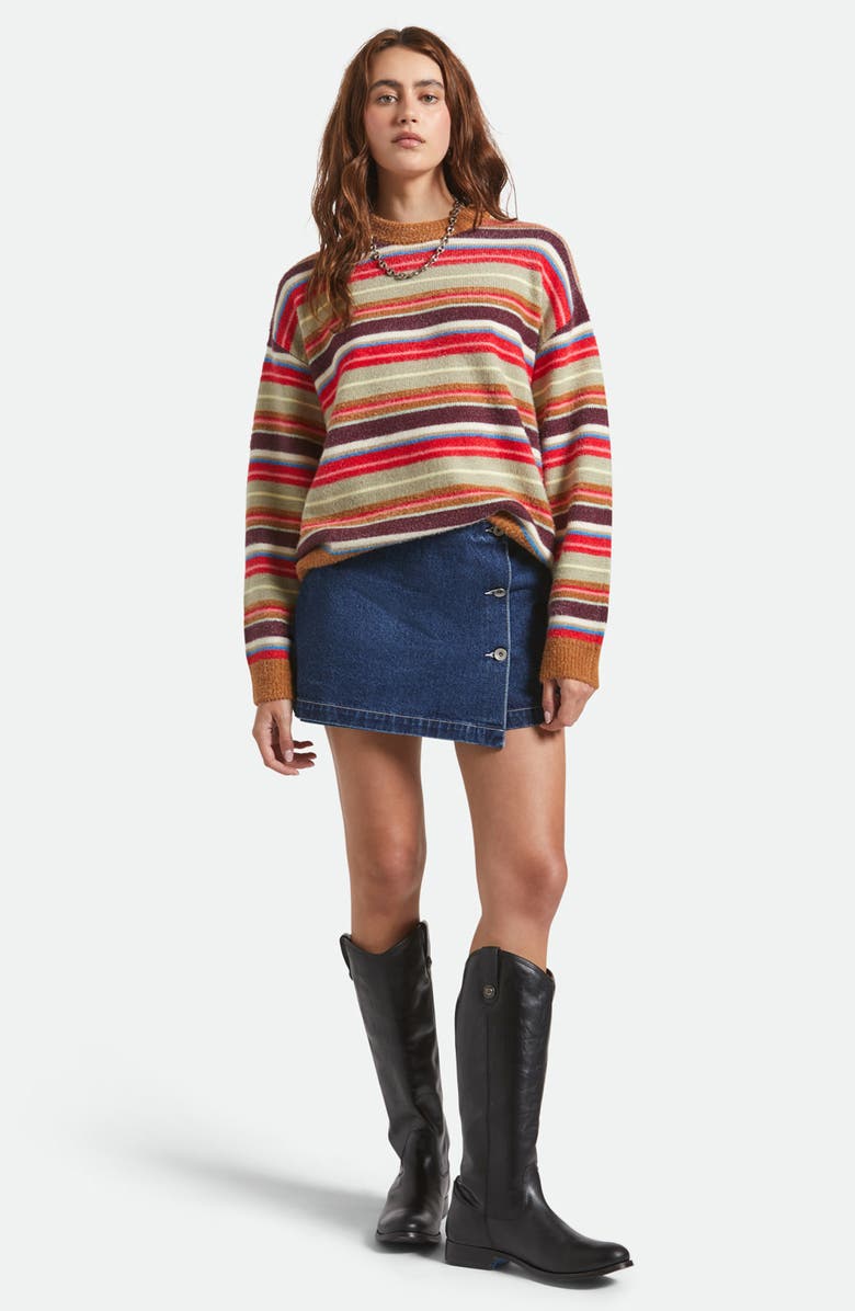 Brixton Stripe Crewneck Sweater, Alternate, color, 