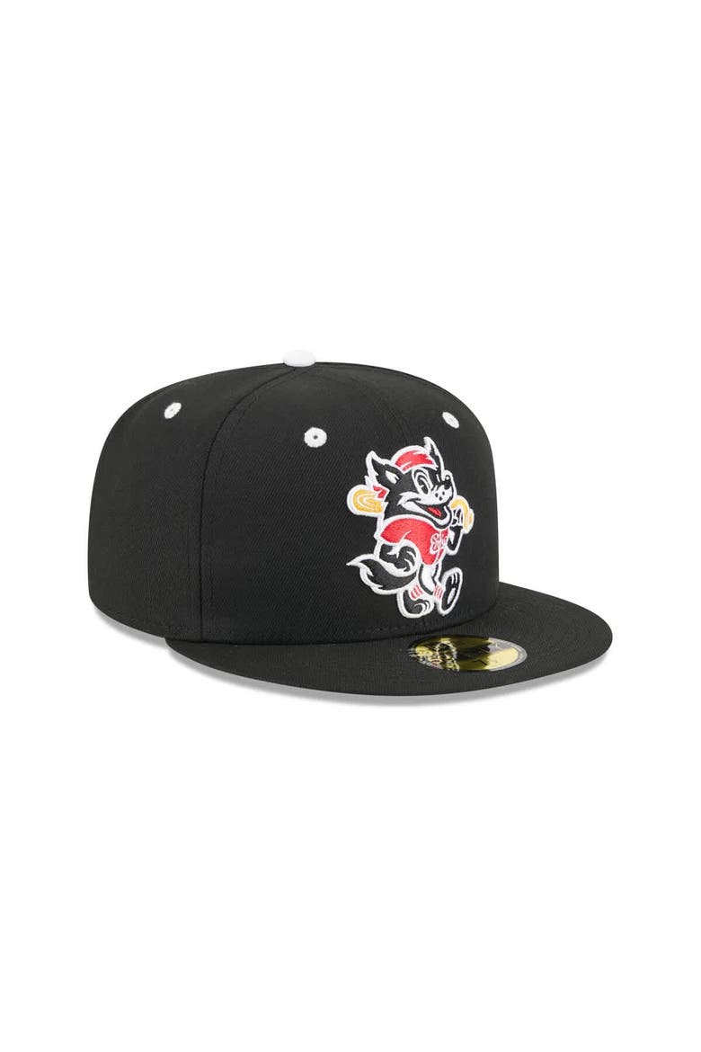 Men's New Era  Black Erie SeaWolves Theme Nights 59FIFTY Fitted Hat, Alternate, color, Black