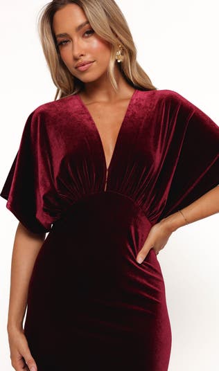 Ricki Plunge Neck Velvet Maxi Dress