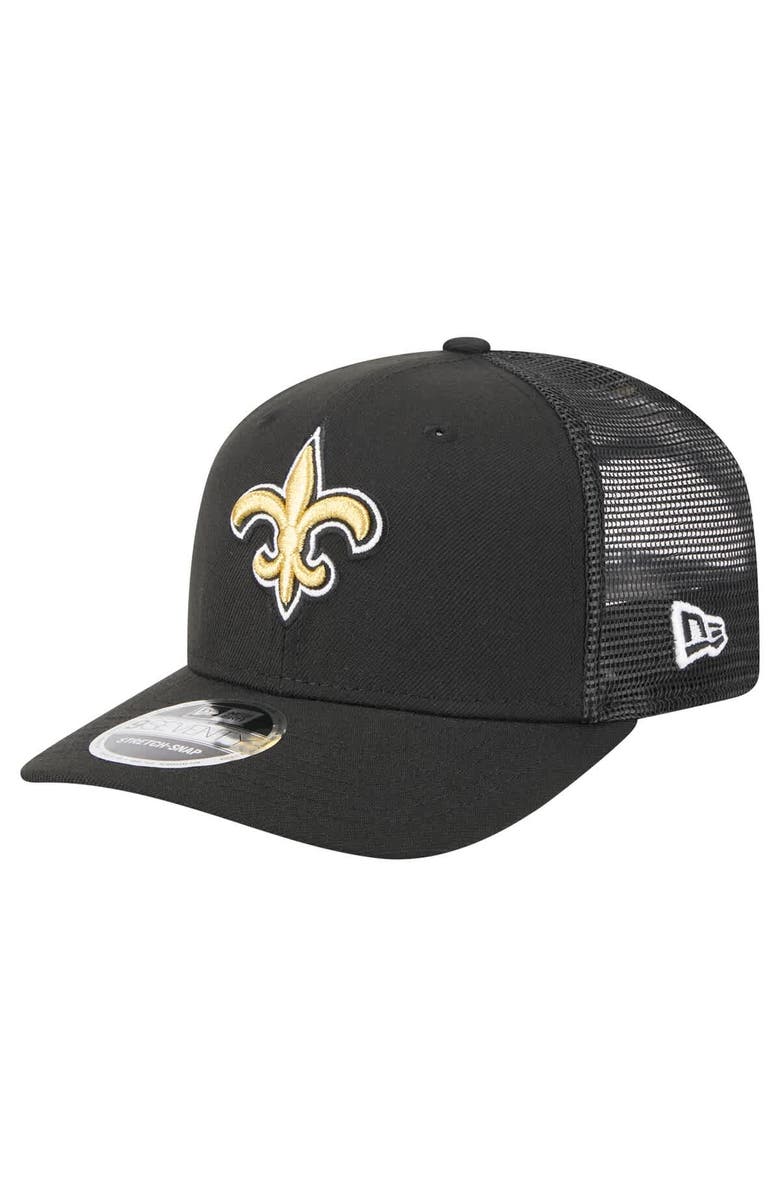 New Era Men's New Era  Black New Orleans Saints Team Collection 9SEVENTY Stretch-Snap Adjustable Hat, Main, color, 