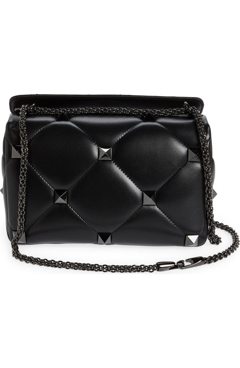 Valentino Garavani Large Roman Stud Quilted Lambskin Leather Shoulder Bag, Alternate, color,