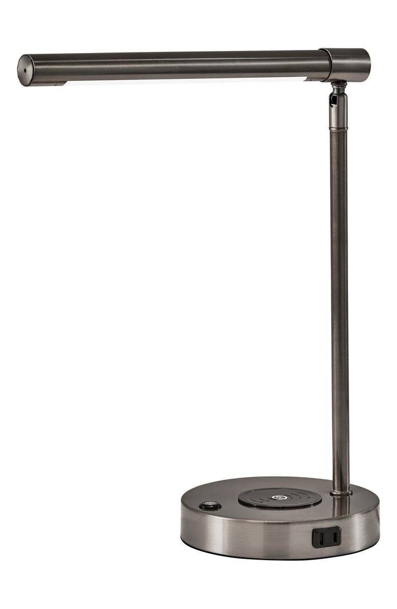 ADESSO LIGHTING DAX LED Wireless Charging Desk Lamp, Main, color, Brushed Steel