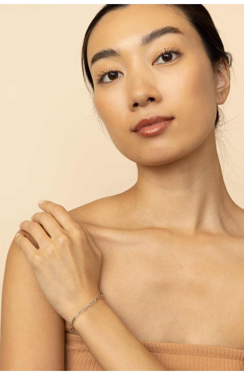 Oradina 14K Gold Venice Link Bracelet, Alternate, color, White Gold