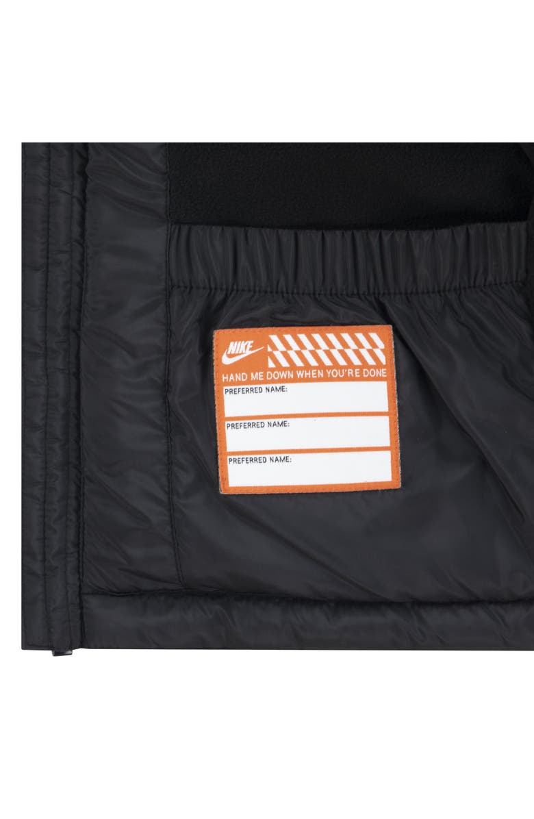 Nike Kids' Swoosh Quilted Hooded Puffer Jacket, Alternate, color, Black