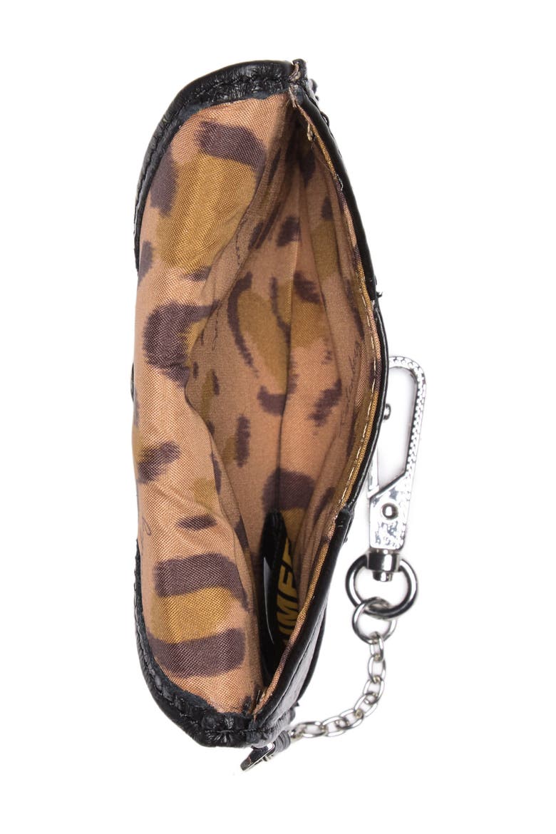Ashley Leather Pouch, Alternate, color, BLACK W/ SILVER