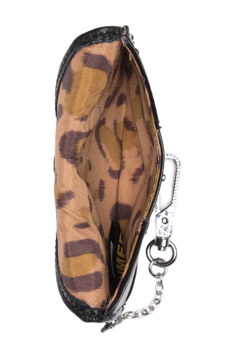 AIMEE Ashley Leather Pouch, Alternate, color, Black W/ Silver