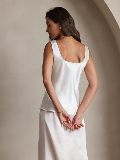 Silksilky Pure Silk Wide Straps Camisole In White