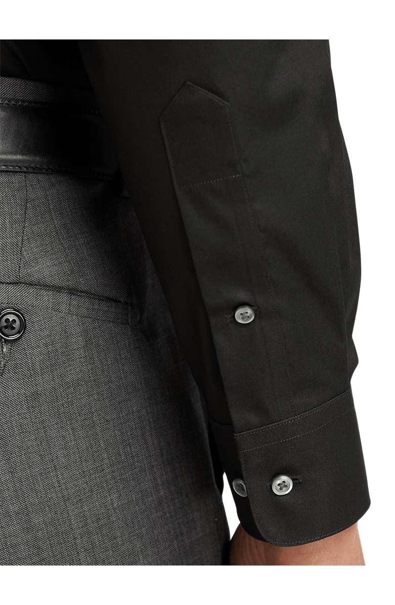 Paul Fredrick Non-iron Cotton Pinpoint Solid Point Collar Dress Shirt, Alternate, color, Black