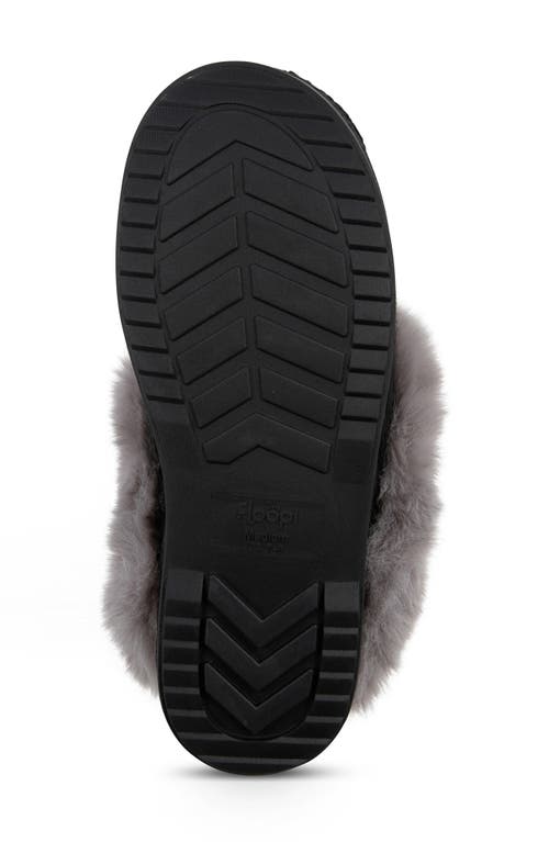 Floopi Faux Fur Trim Scuff Slipper In Black