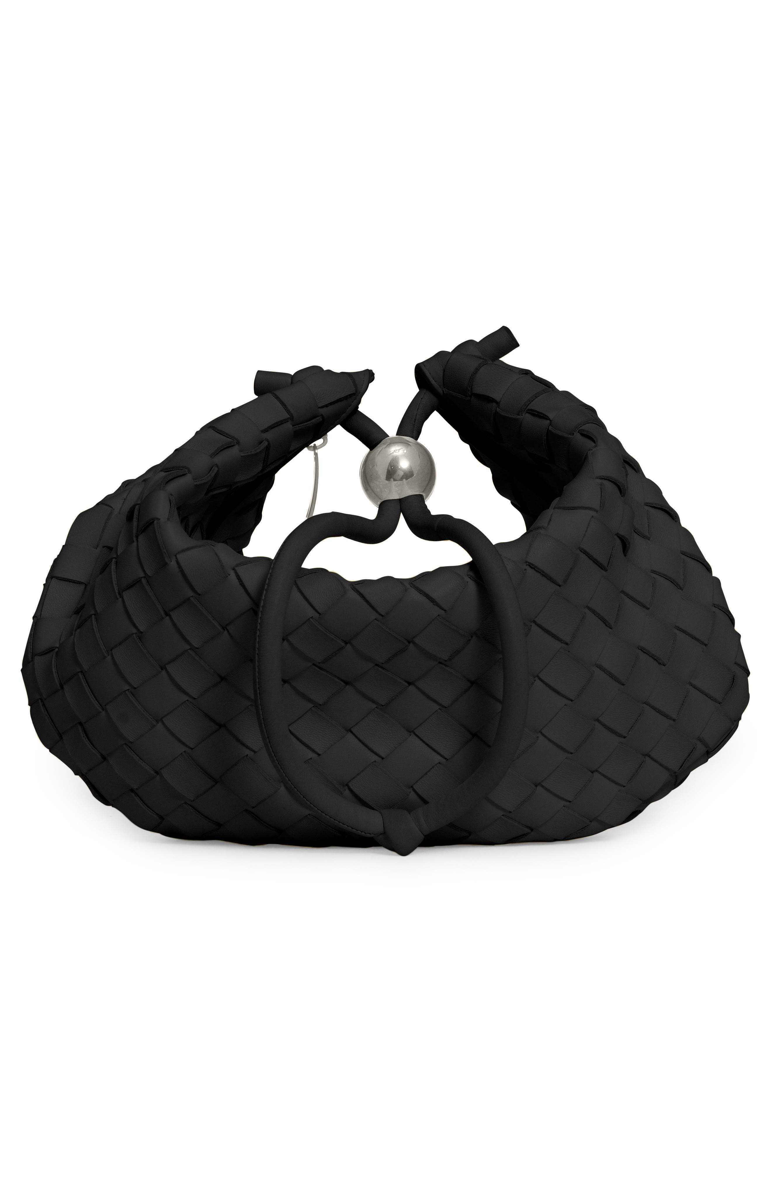 Bottega Veneta Medium Half Moon Woven Top Handle Bag, Alternate, color, 