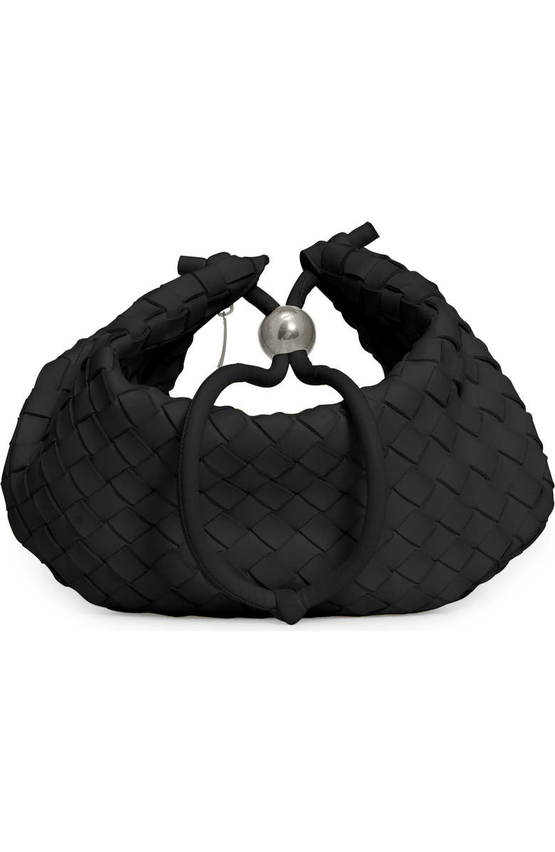 Bottega Veneta Medium Half Moon Woven Top Handle Bag, Alternate, color,