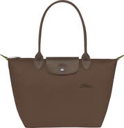 Longchamp Medium Le Pliage Green Recycled Canvas Shoulder Tote Bag