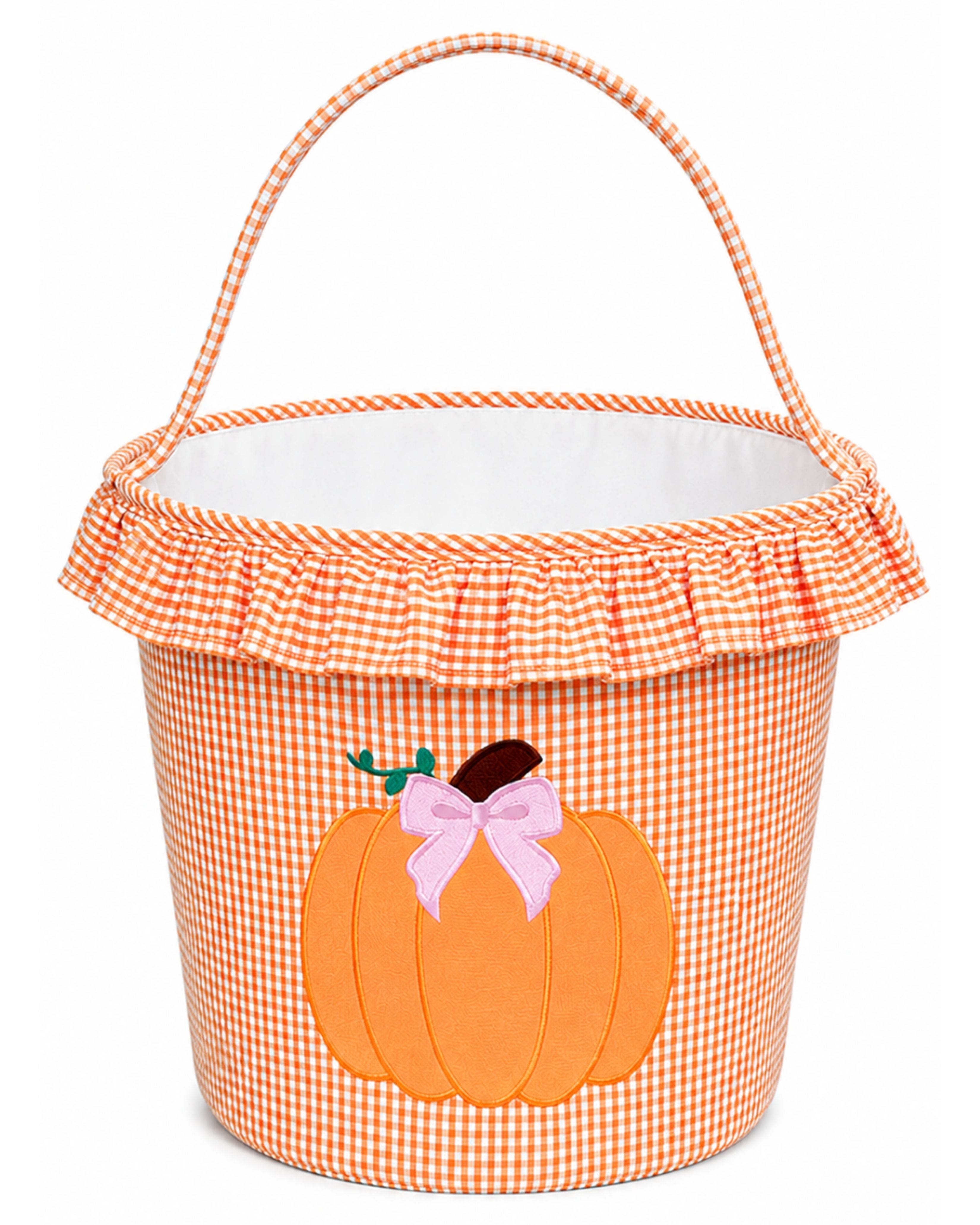 Ruffled Pumpkin Halloween Trick-or-Treat Tote, Main, color, Orange