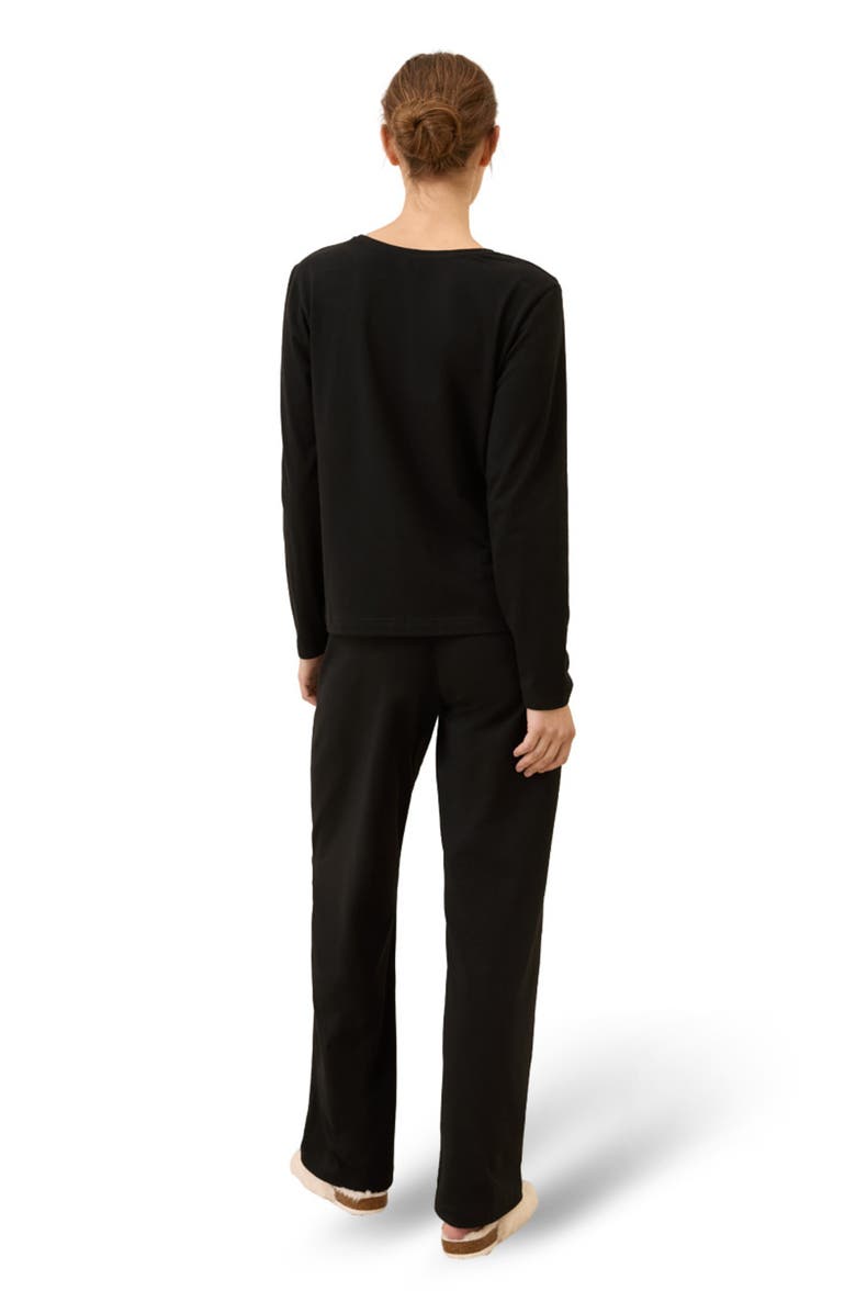 Pact Organic Cotton Cool Stretch Relaxed Sleep Shirt, Alternate, color, Black