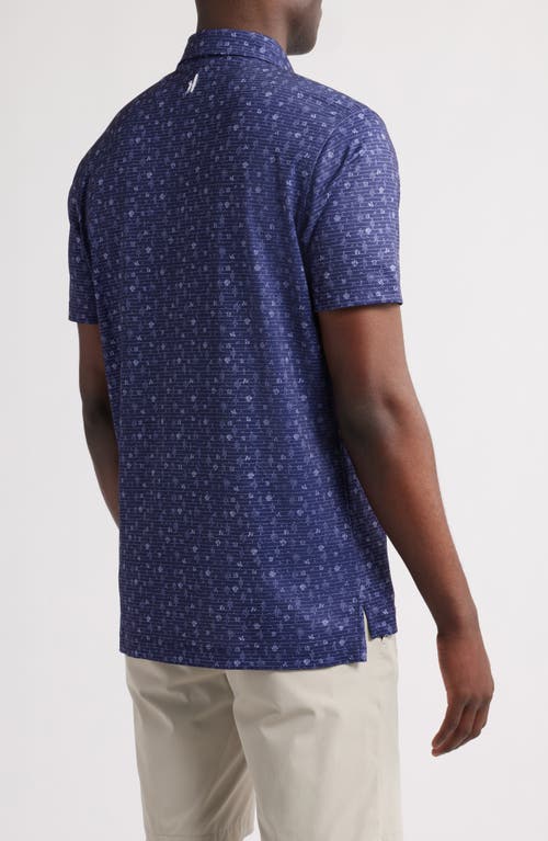Johnnie-o Tumbleweed Desert Print Prep-formance Golf Polo In Navy