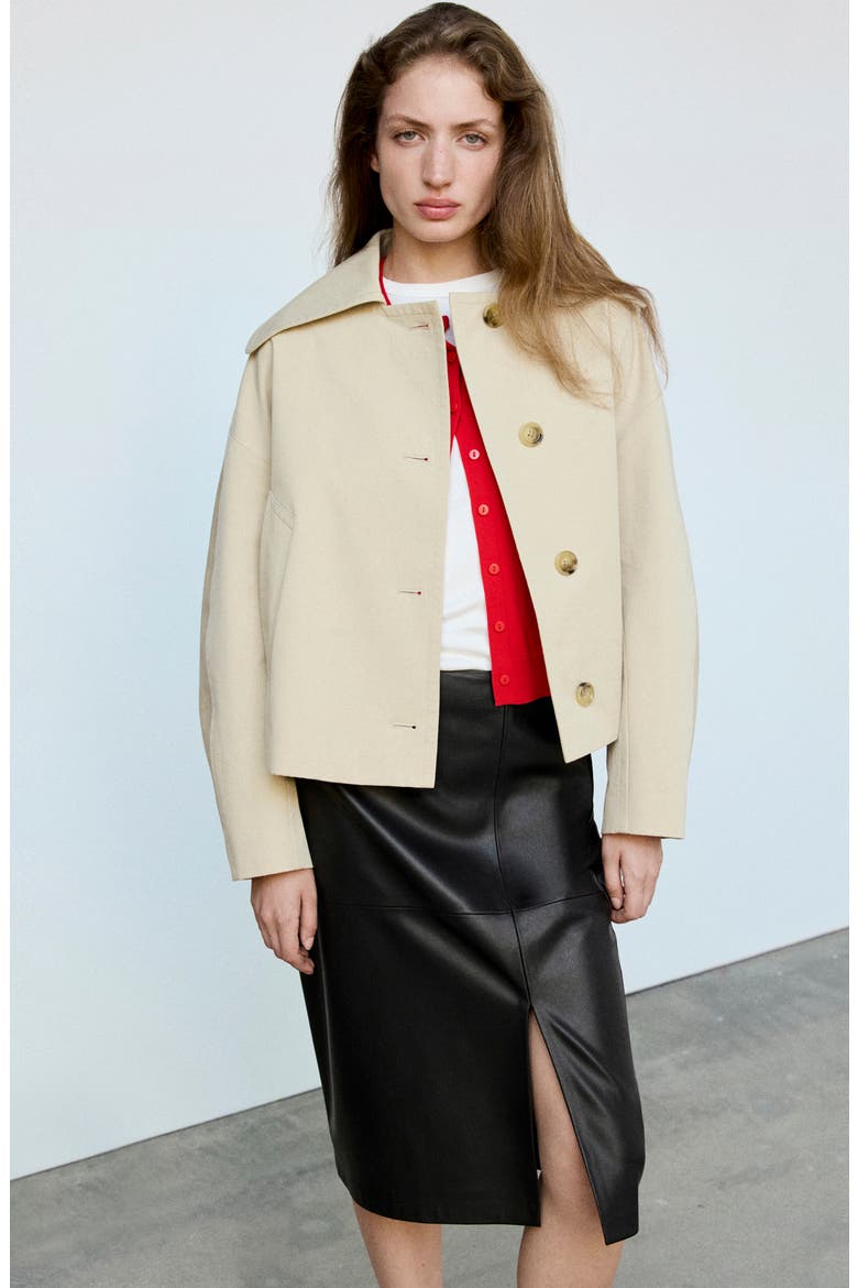 Faux Leather Midi Skirt, Alternate, color, BLACK