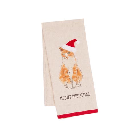 Meowy Christmas Orange Cat Pet Forever Towel
