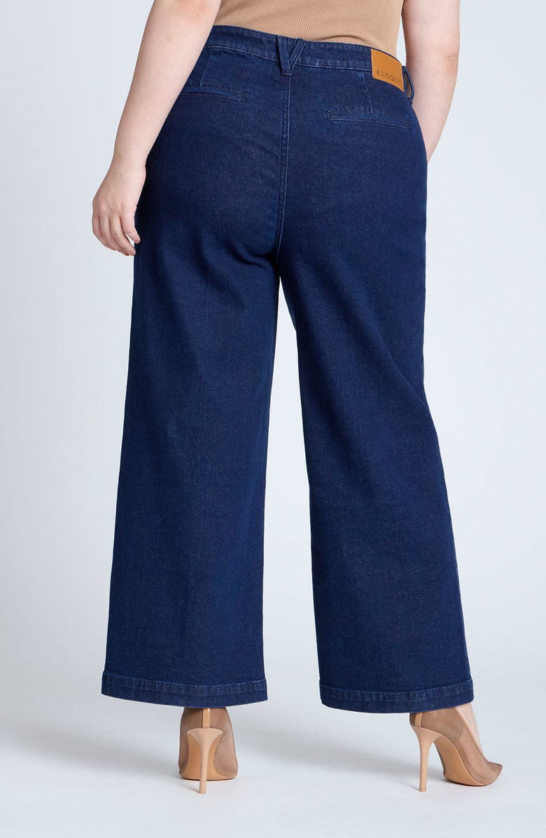 ELOQUII The Trouser Patch Pocket Ankle Wide Leg Jeans, Alternate, color,