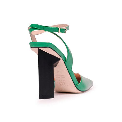 Tiannia Barnes Hope Ankle Strap Heels - High, Alternate, color, Green