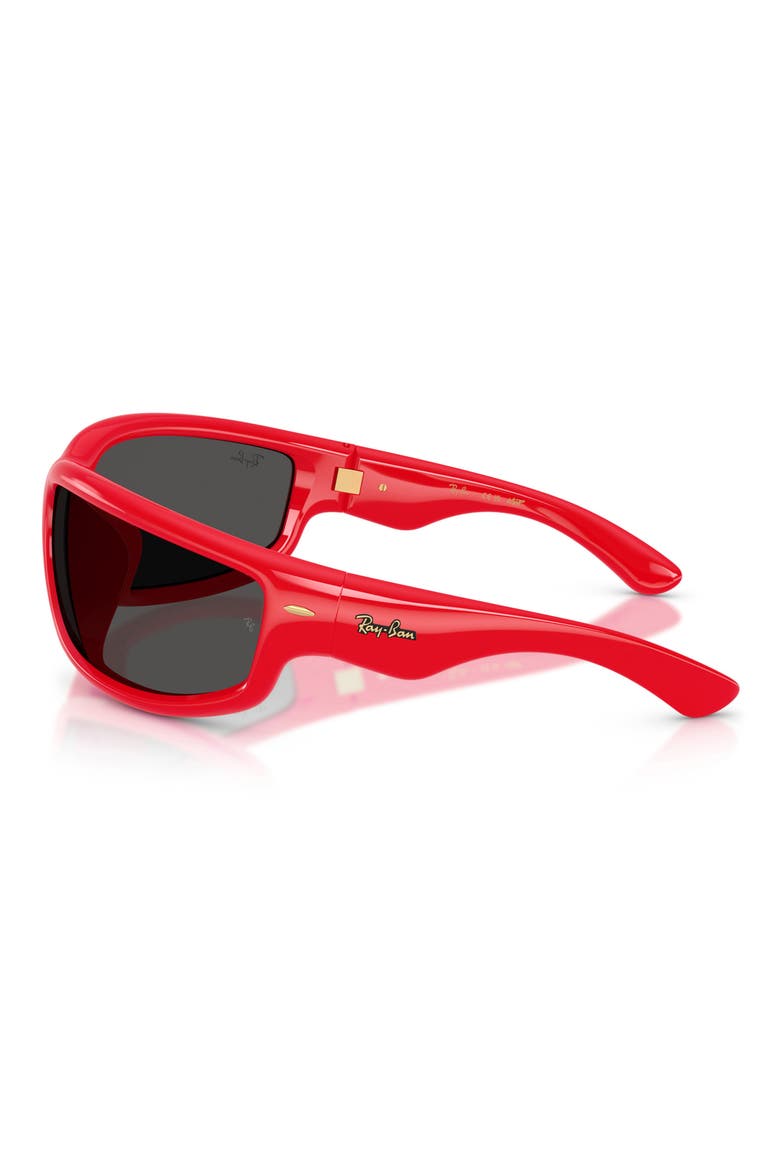x A$AP Rocky Ultra Wrap 003 86mm Shield Sunglasses, Alternate, color, RED/ DARK GREY
