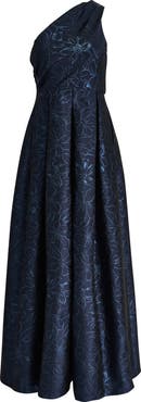 Donna Karan New York Metallic One-Shoulder Gown