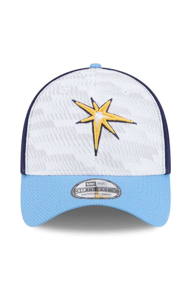 New Era Men's New Era Navy/Light Blue Tampa Bay Rays 2025 MLB Clubhouse 39THIRTY Flex Hat, Alternate, color,